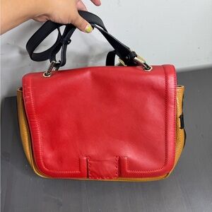 Fendi Handbag Silvana leather red beige black Purse